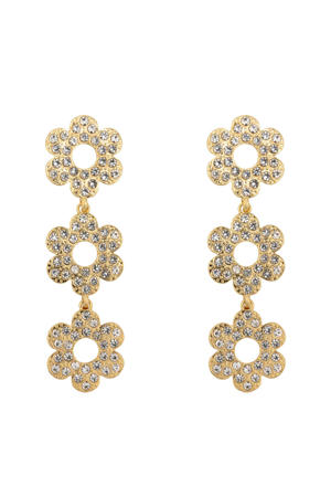 oorbellen met strass goudkleurig