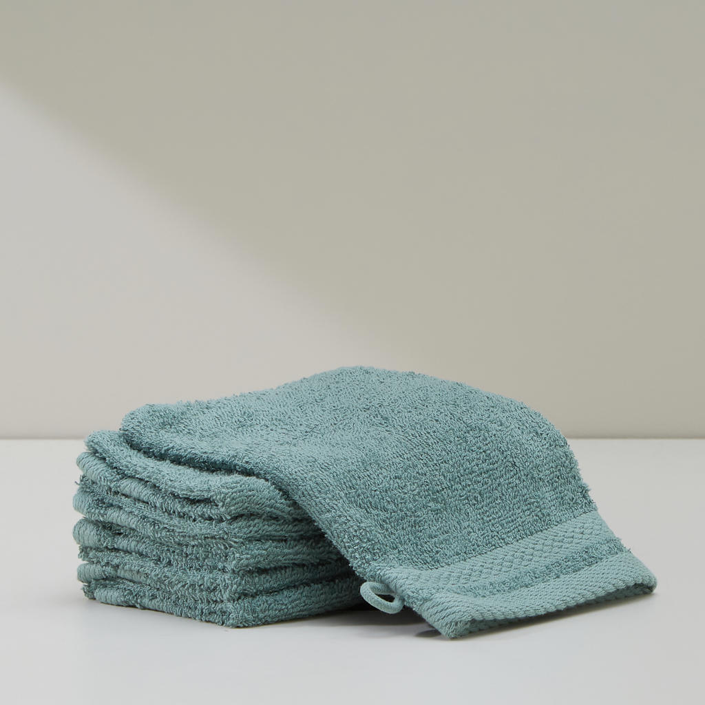 W washand basic groen (set van 6) (15x20 cm)