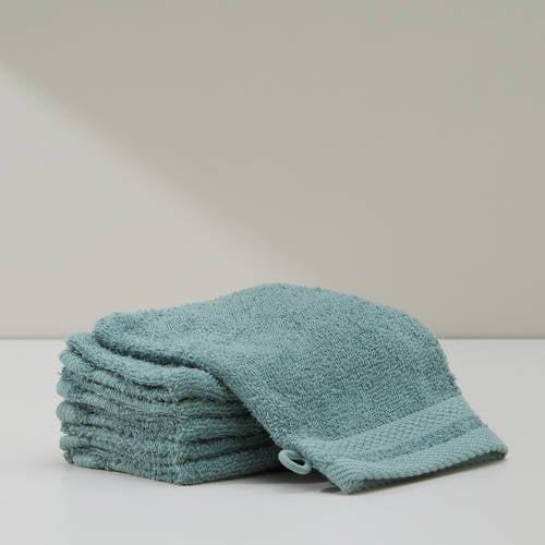 W washand basic groen (set van 6) (15x20 cm) afbeelding