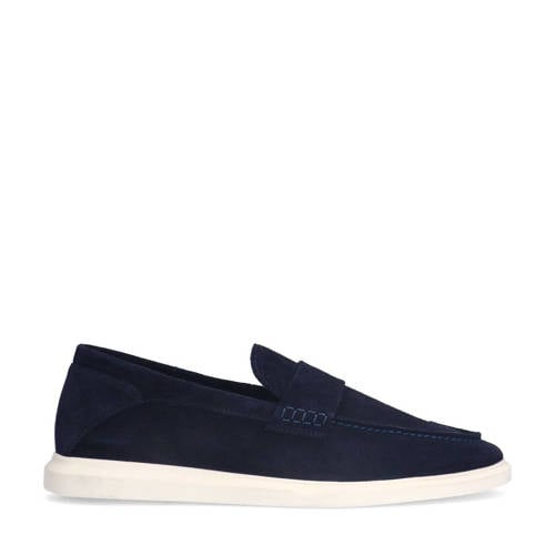 Manfield suède loafers donkerblauw afbeelding