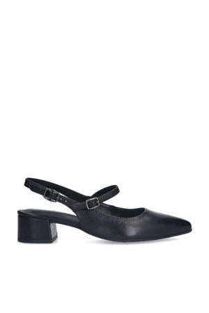 leren slingback pumps zwart