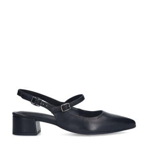 leren slingback pumps zwart