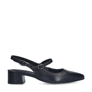 leren slingback pumps zwart