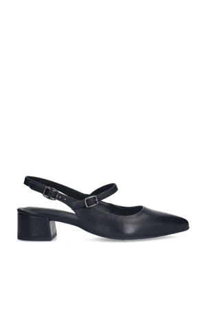 leren slingback pumps zwart
