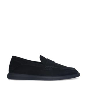 suède loafers zwart