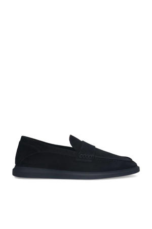suède loafers zwart