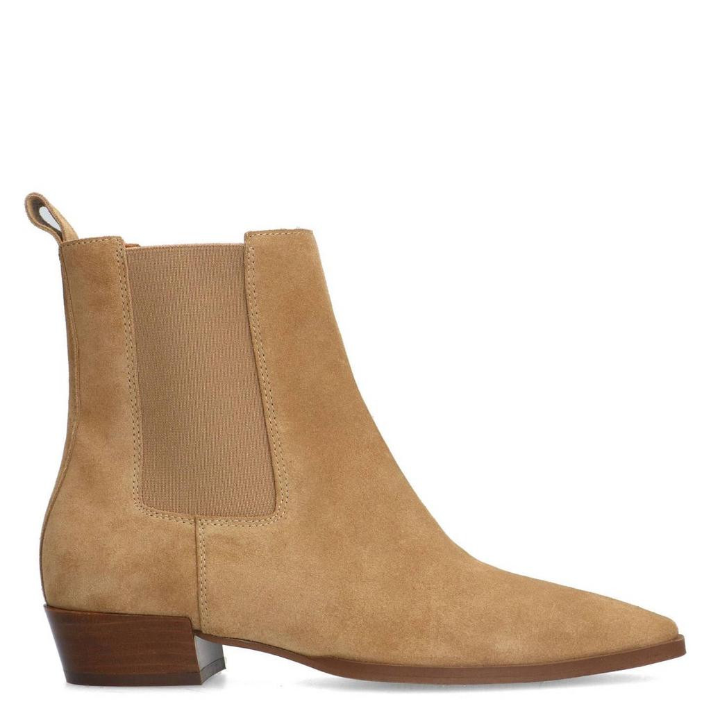 Beige dames Manfield suède chelsea boots met elastische inzet