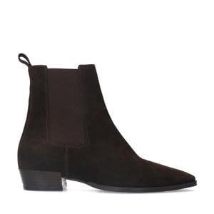 suède chelsea boots donkerbruin