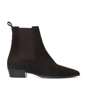 suède chelsea boots donkerbruin