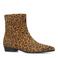 Manfield suède enkellaarzen met panterprint camel/zwart