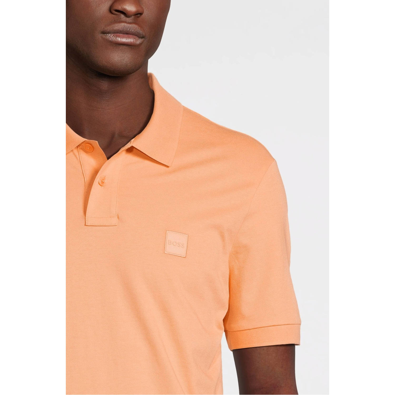 BOSS slim fit polo PASSENGER oranje