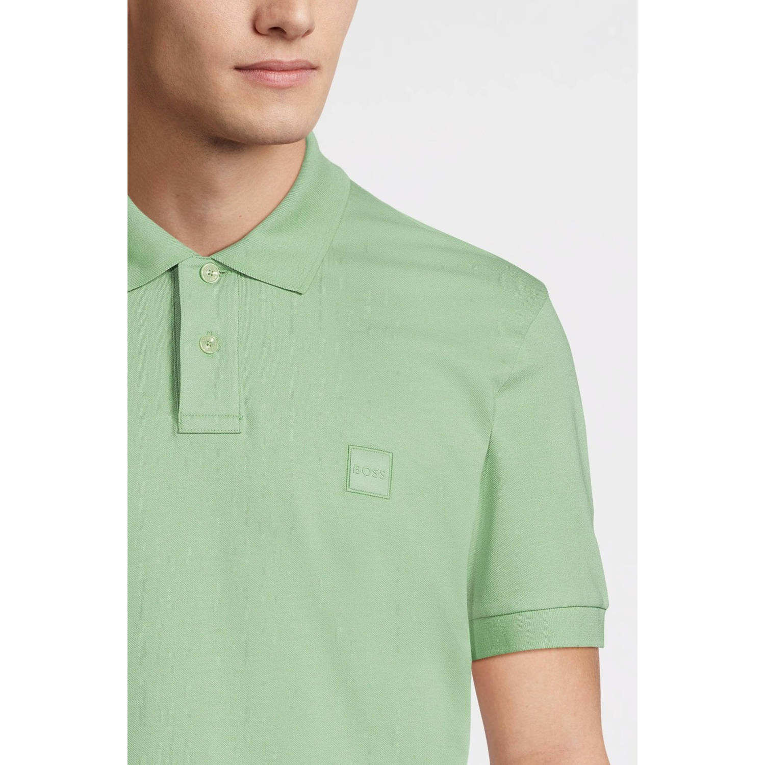BOSS slim fit polo PASSENGER groen