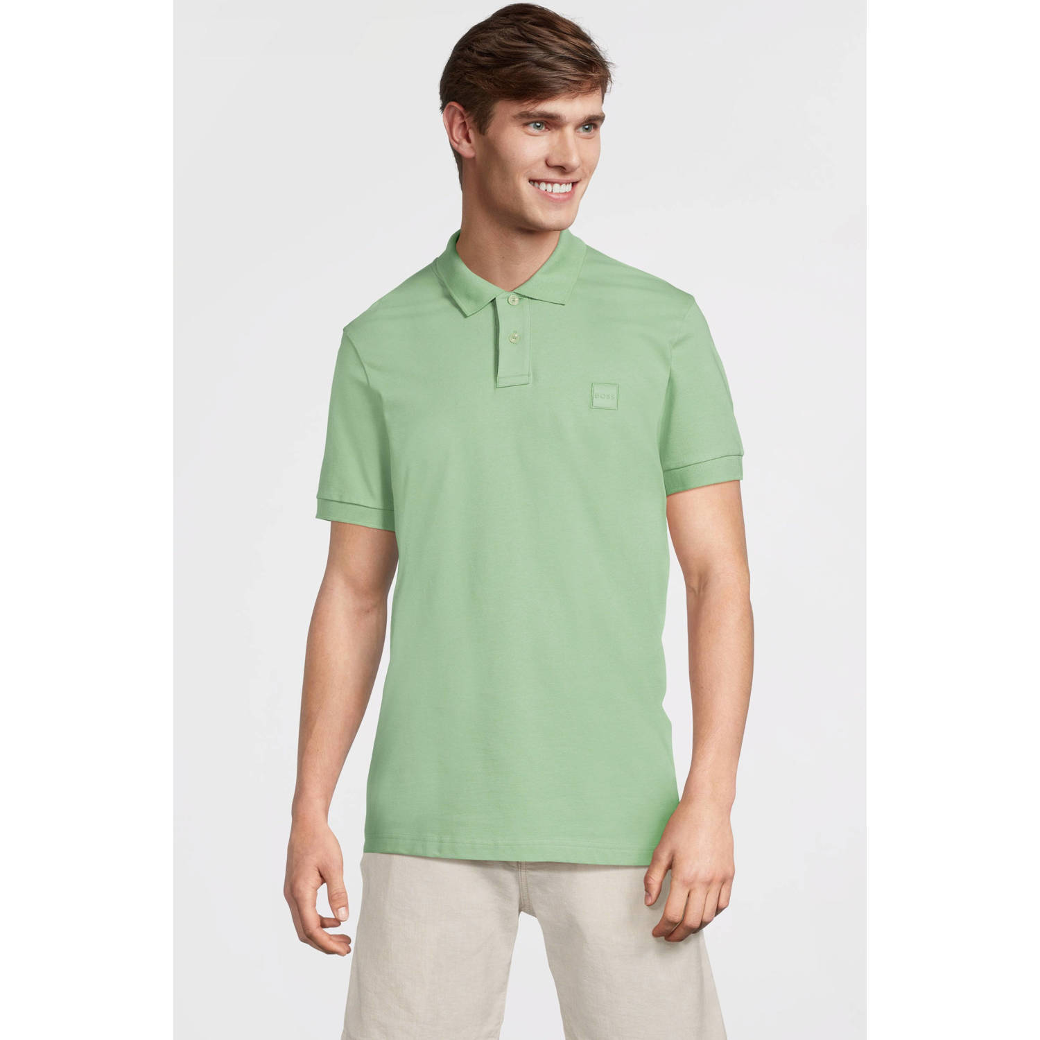 BOSS slim fit polo PASSENGER groen