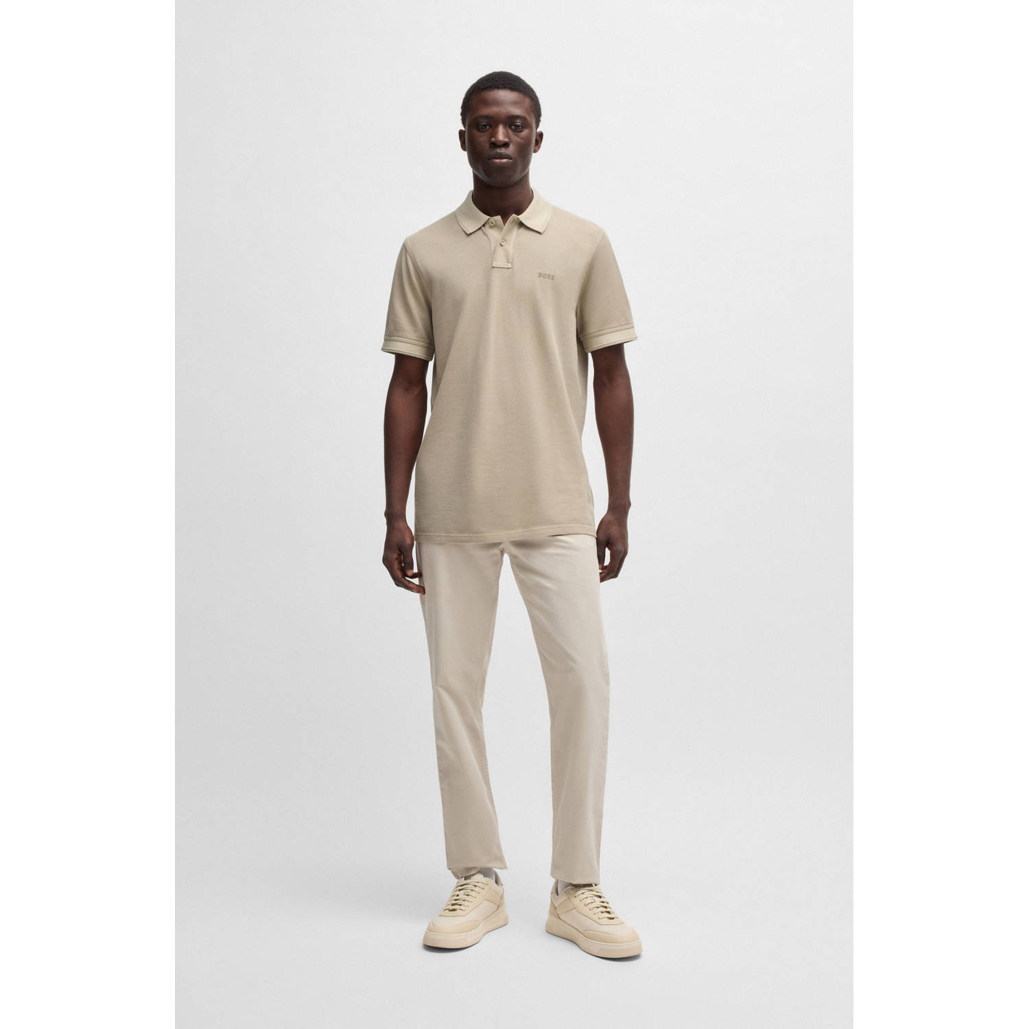 BOSS regular fit polo Prime light beige
