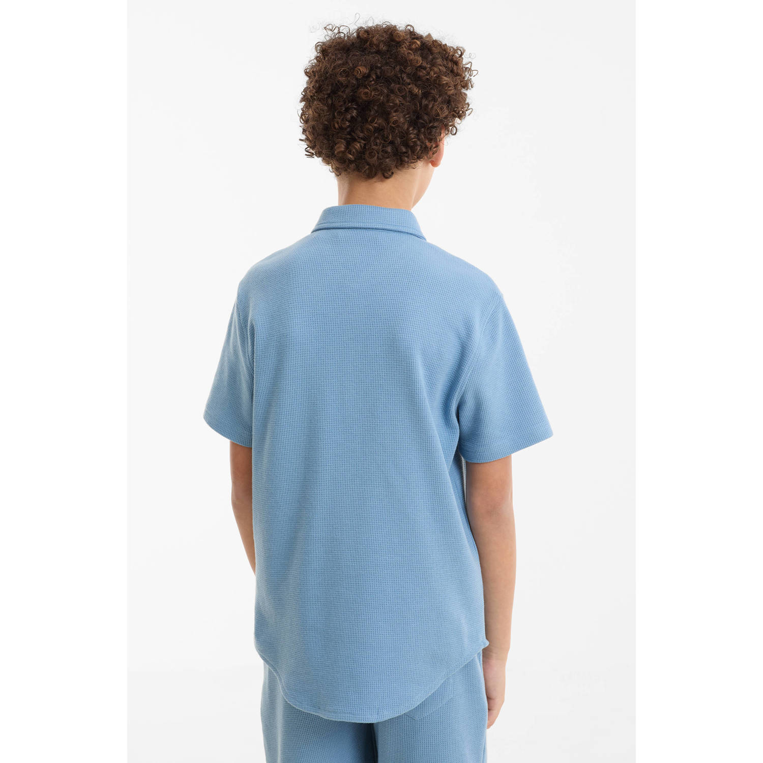 anytime shirt waffle blauw