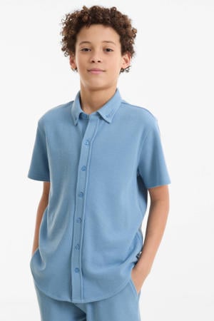shirt waffle blauw