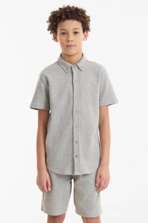 shirt waffle grijs