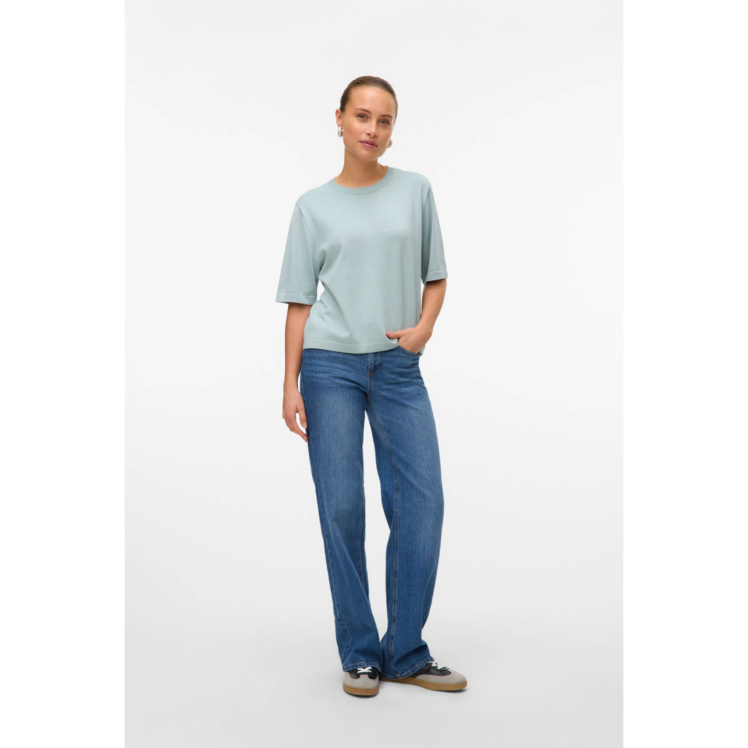 VERO MODA pullover grijsblauw