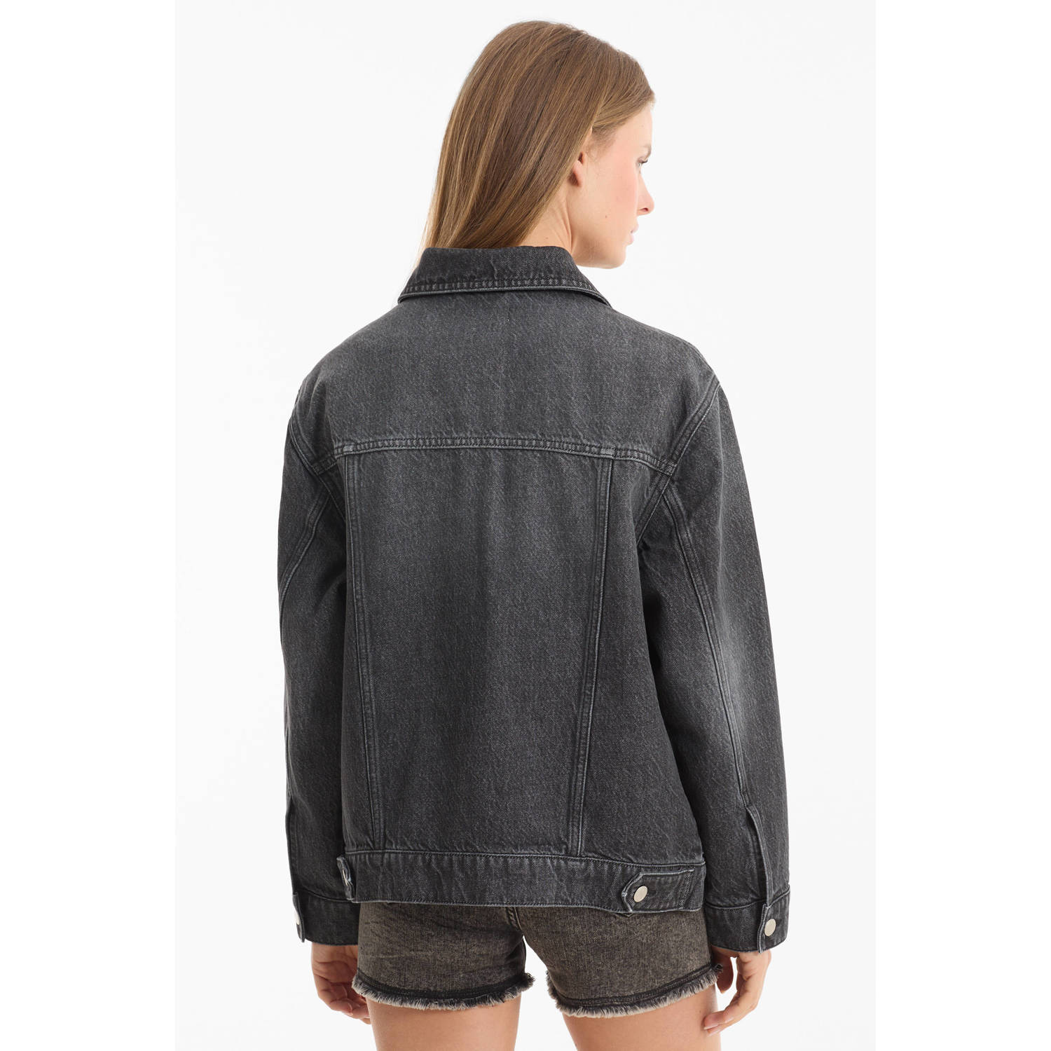 anytime relaxed denim jacket zwart