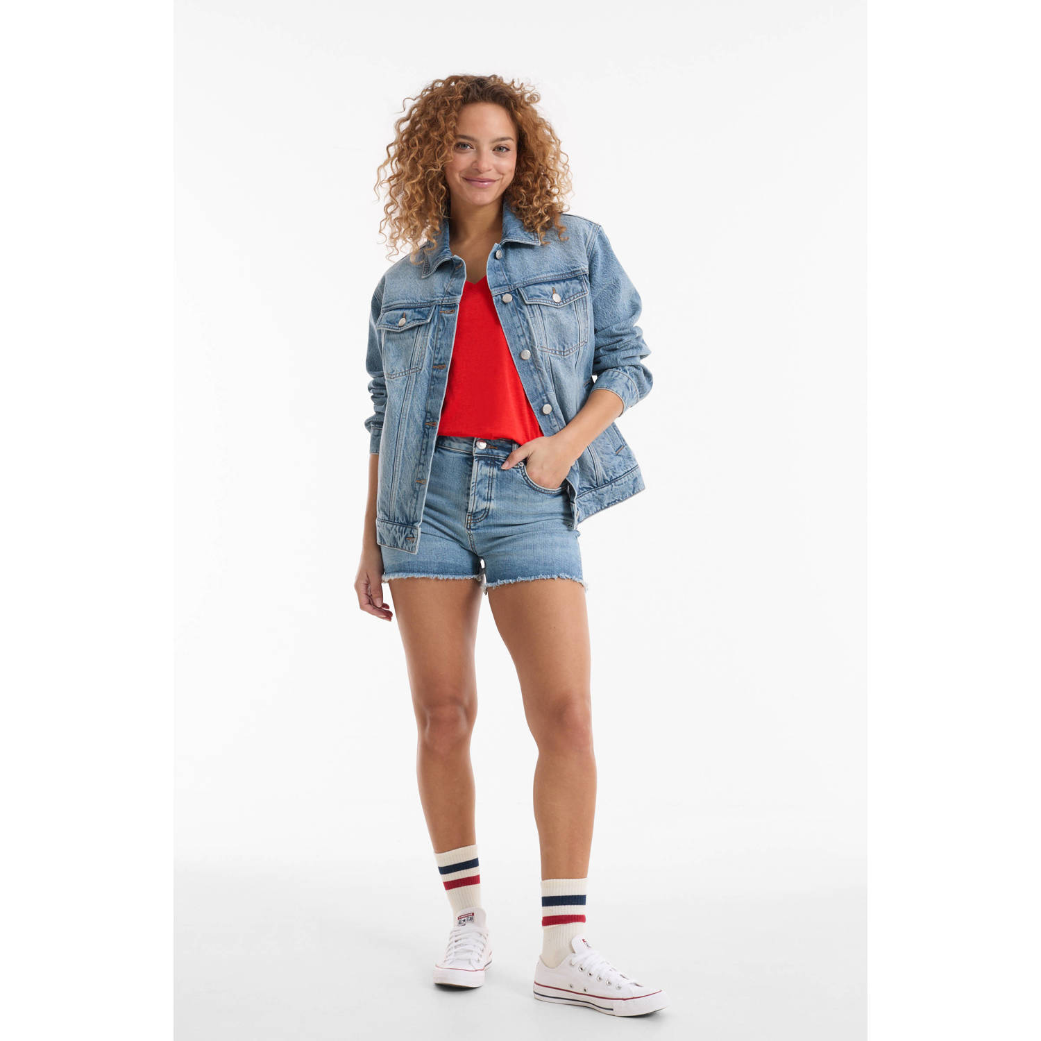 anytime relaxed denim jacket blauw