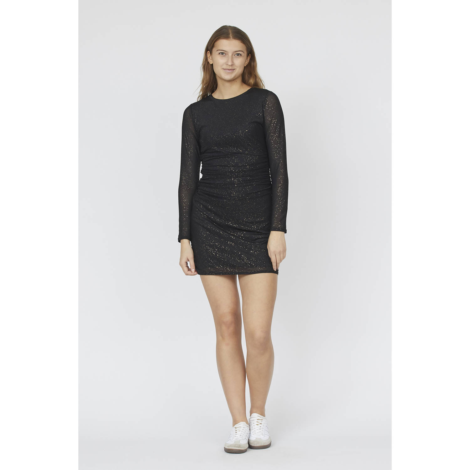 SisterS Point korte jurk met glitter zwart