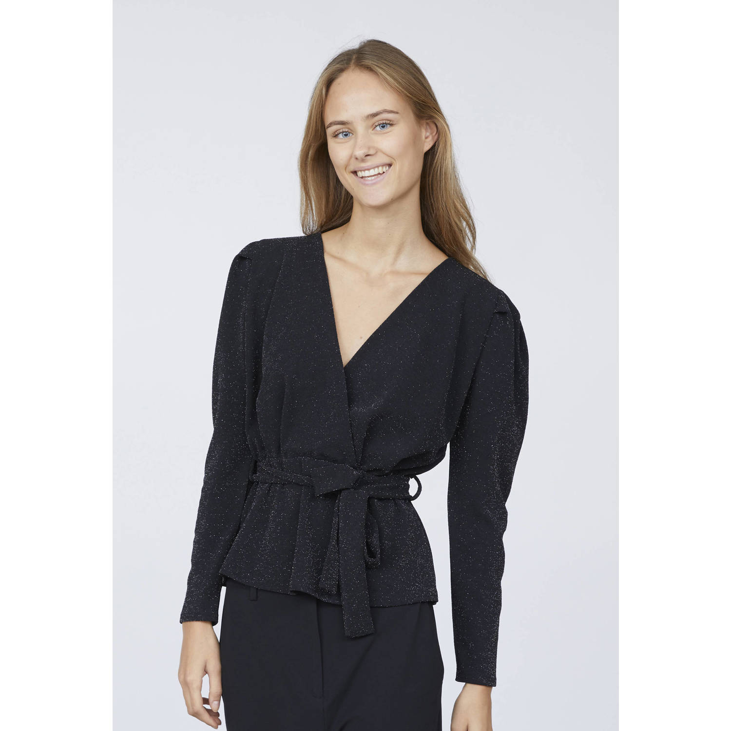 Sisters Point Nasa Blouse Lange Mouw Gray Dames