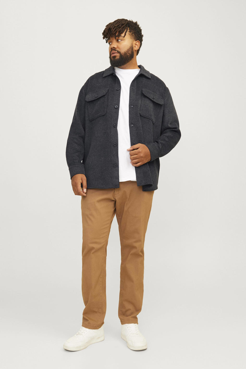JACK & JONES PLUS SIZE overshirt zwart