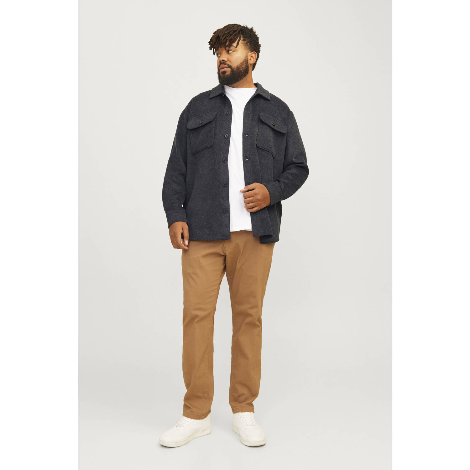 JACK & JONES PLUS SIZE overshirt zwart