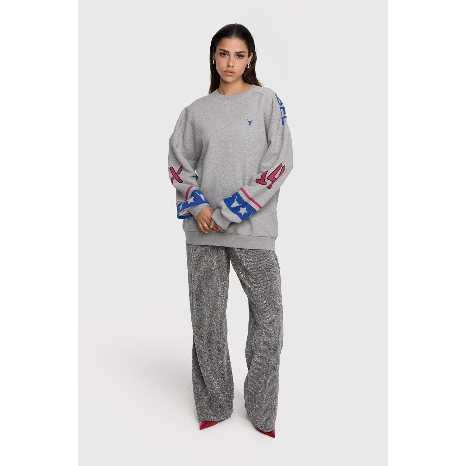 Alix the Label sweater grijs melange