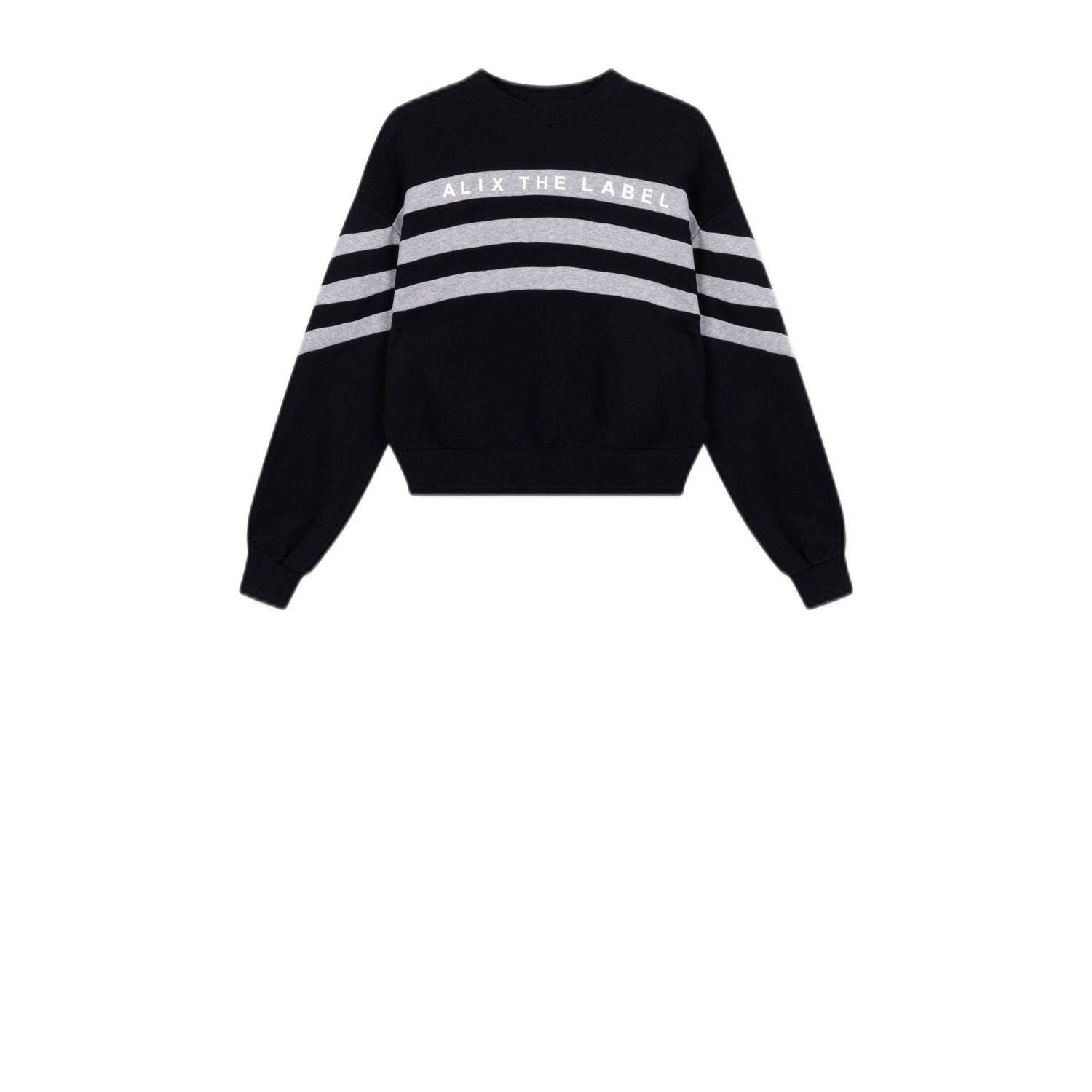 ALIX THE LABEL Dames Truien & Vesten Ladies Knitted Cropped Sweater Zwart