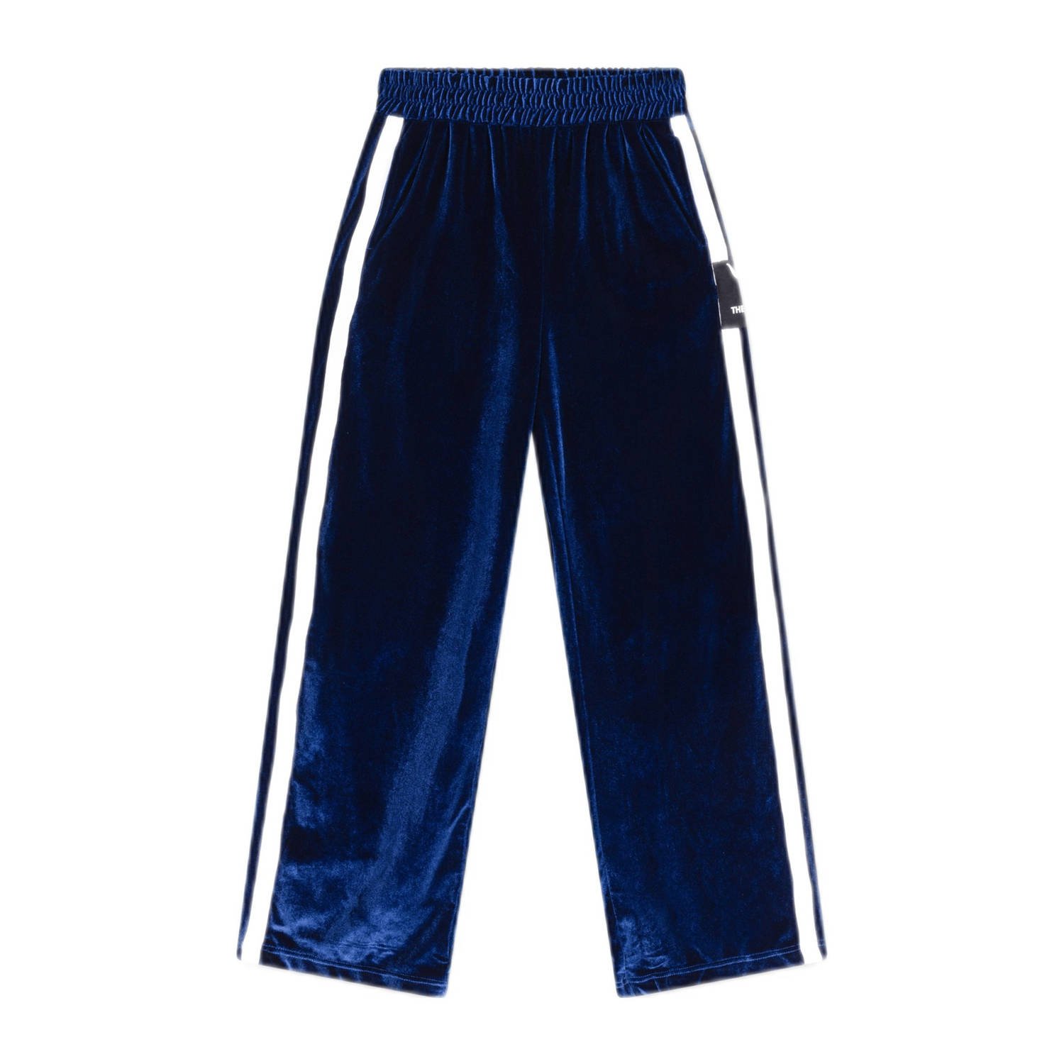 ALIX THE LABEL Dames Broeken Ladies Woven Velvet Sporty Pants Blauw