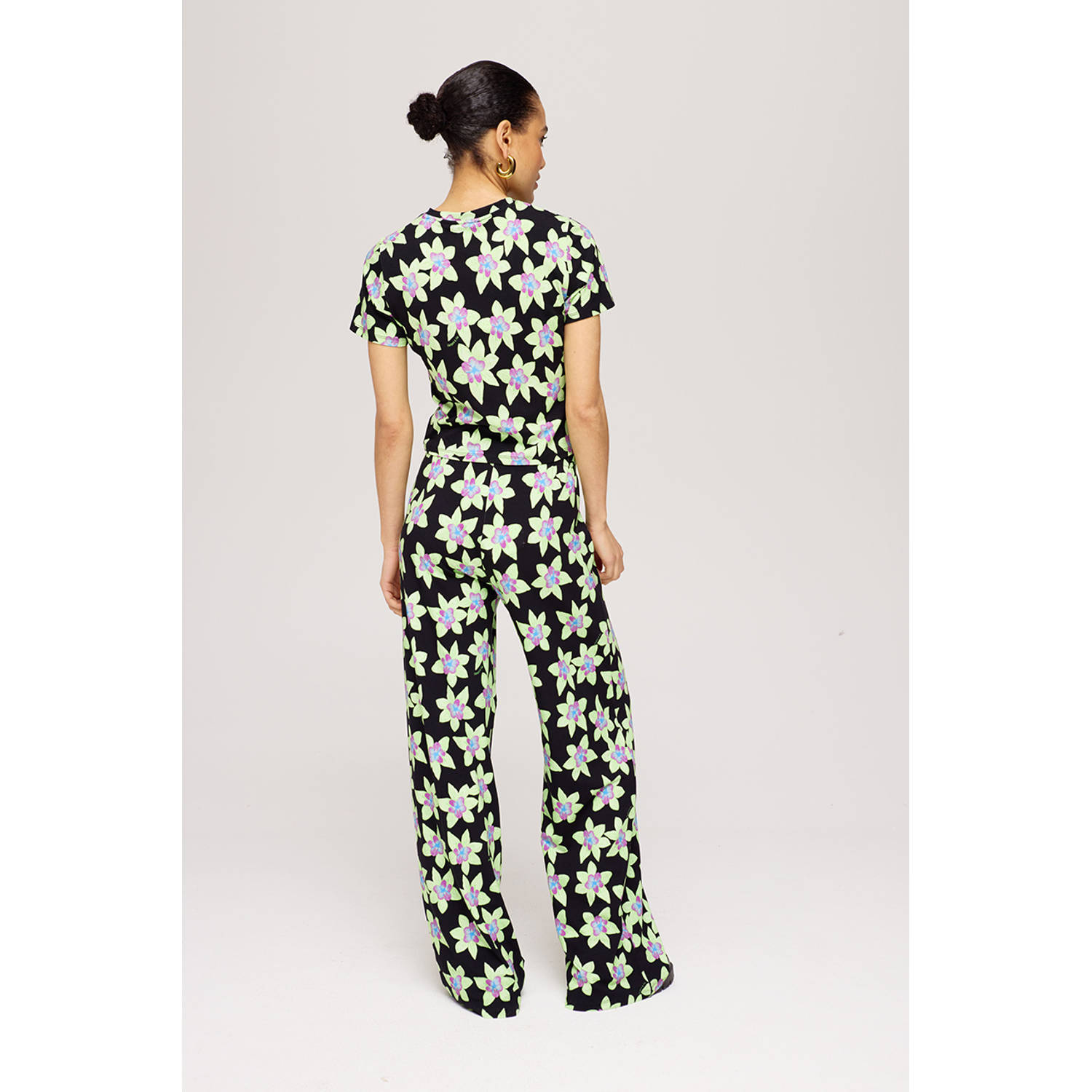 HARPER & YVE wide leg regular waist broek zwart
