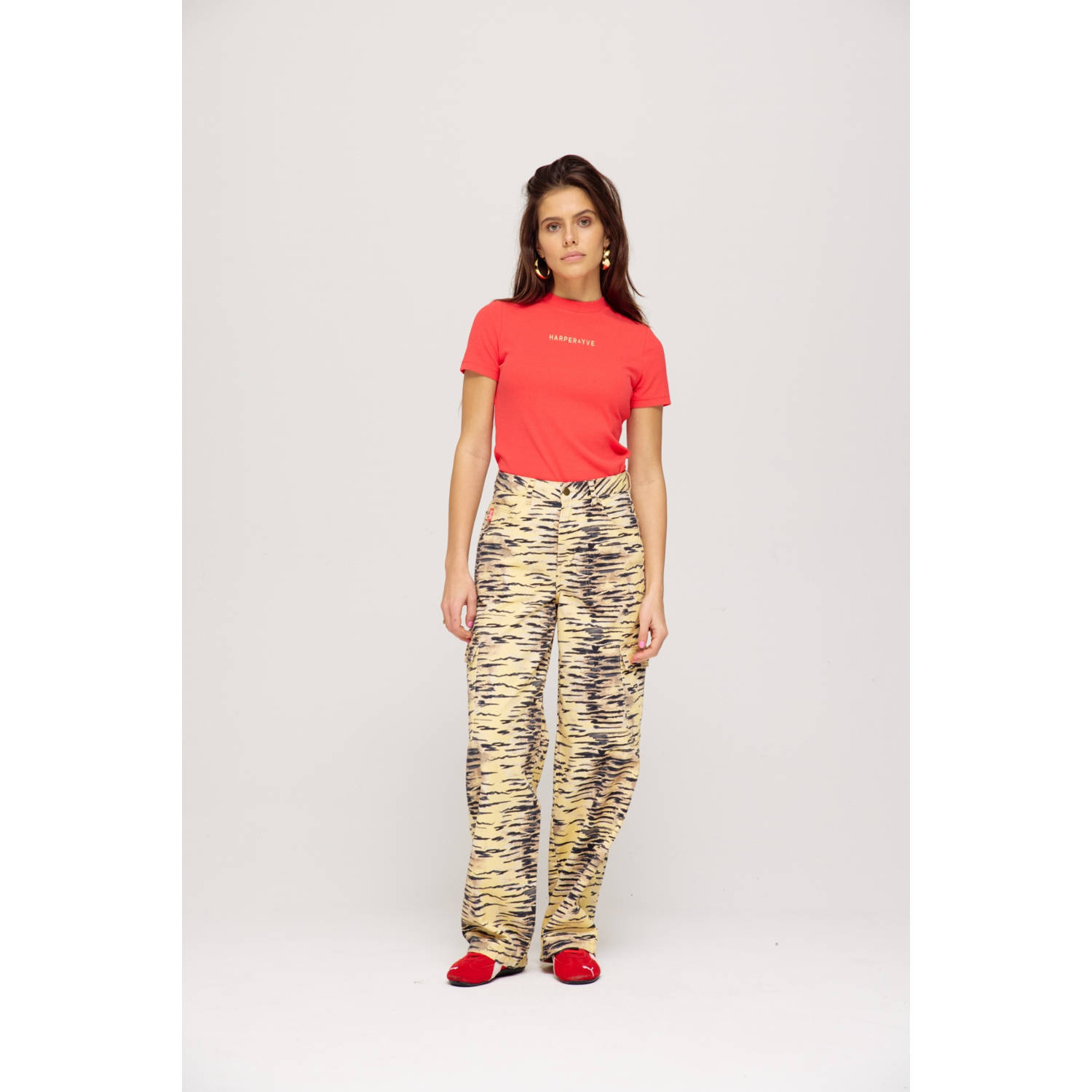 HARPER & YVE top rood rib gebreid