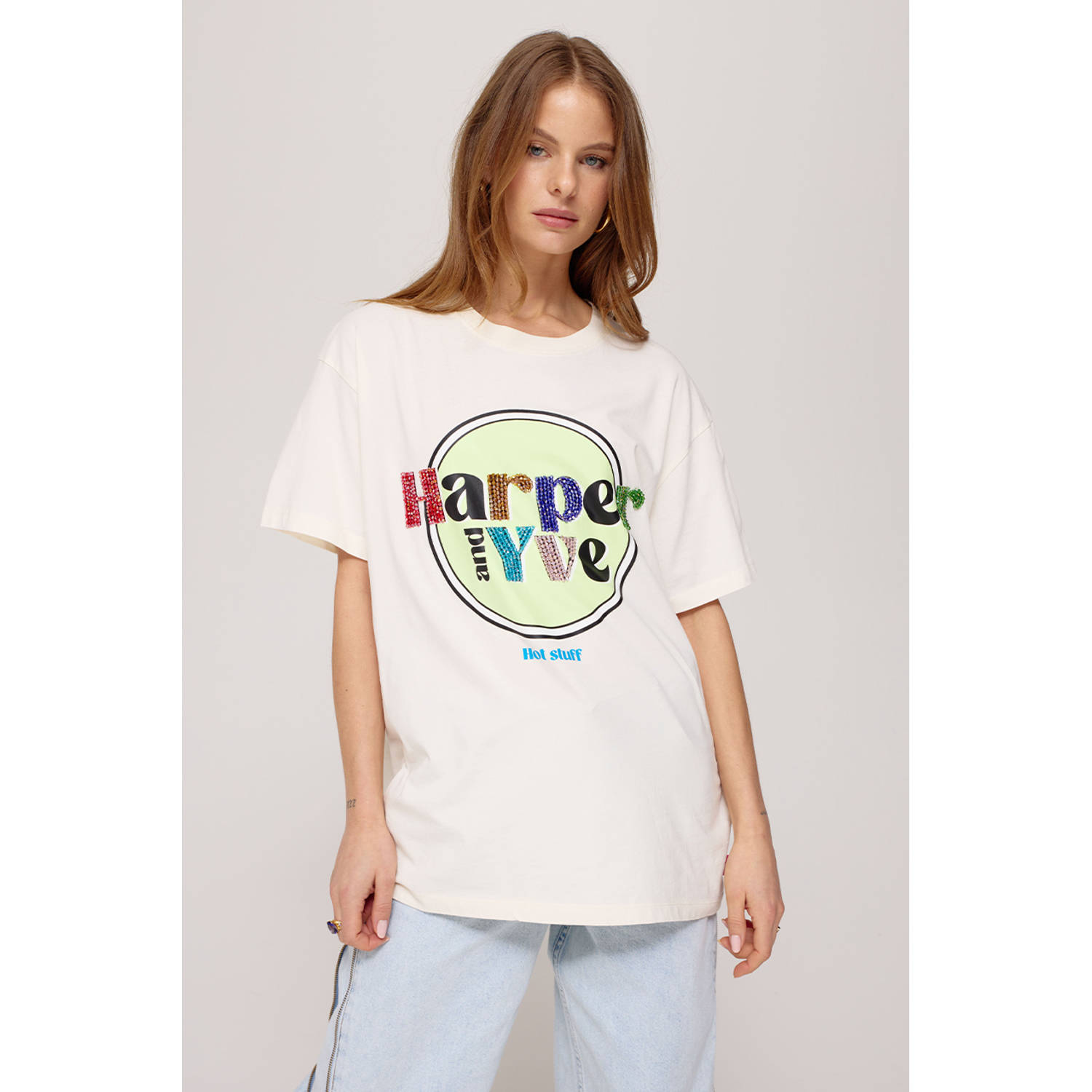 HARPER & YVE Dames Tops & T-shirts Hotstuff-ss Wit