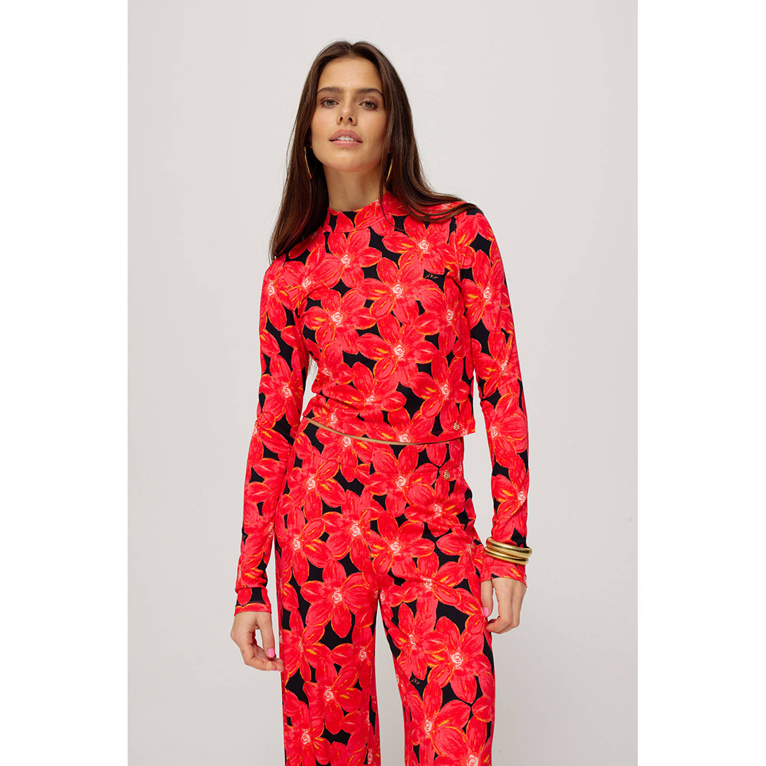 Harper & Yve Lange Mouw Top Jeff-Ls Red Dames