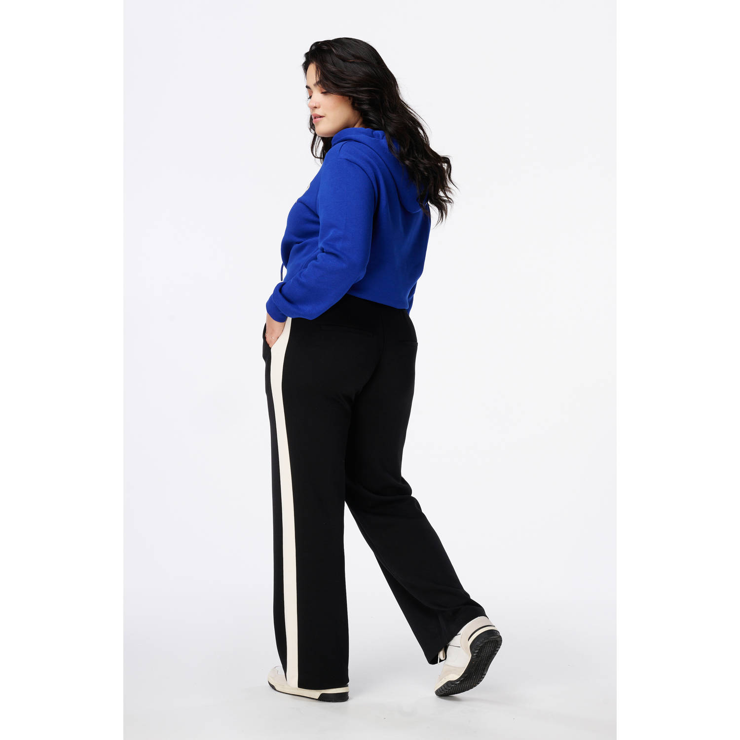 MS Mode wide leg high waist broek zwart