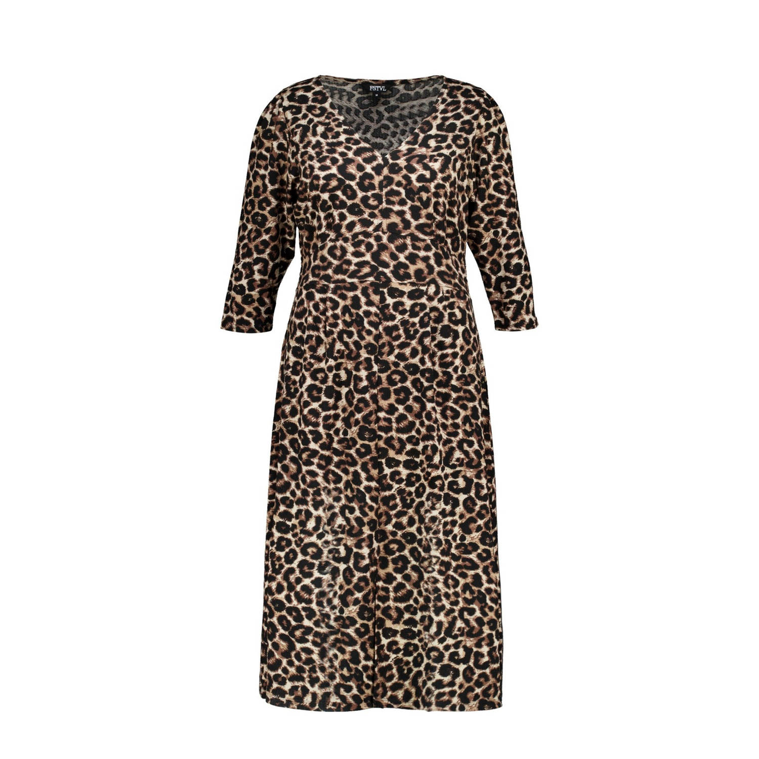 MS Mode midi jurk bruin