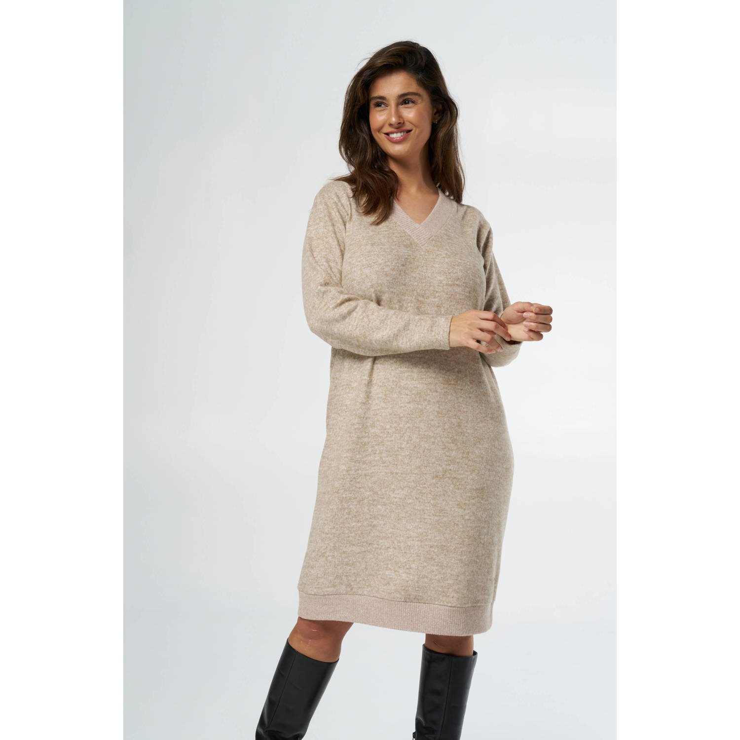 MS Mode midi jurk zand