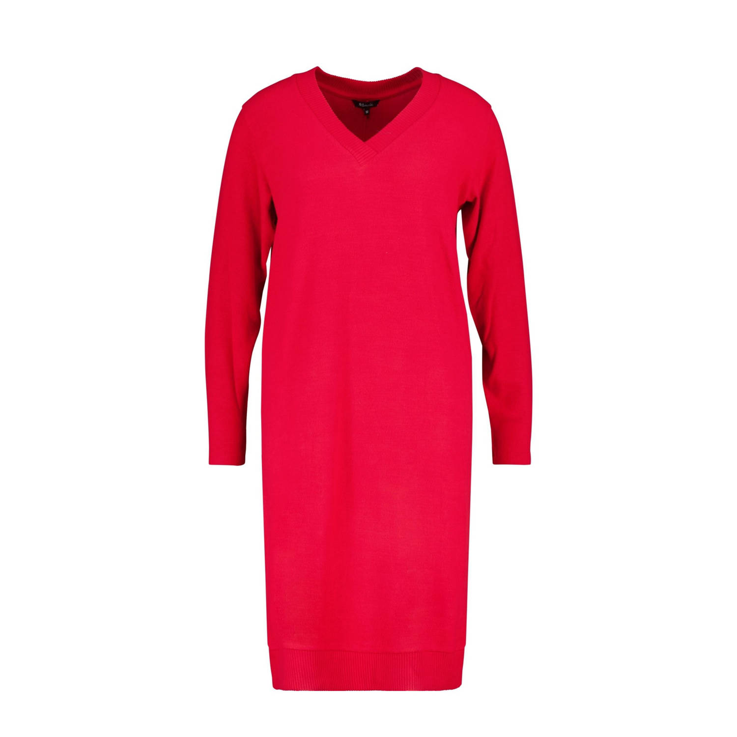 MS Mode midi jurk donkerrood