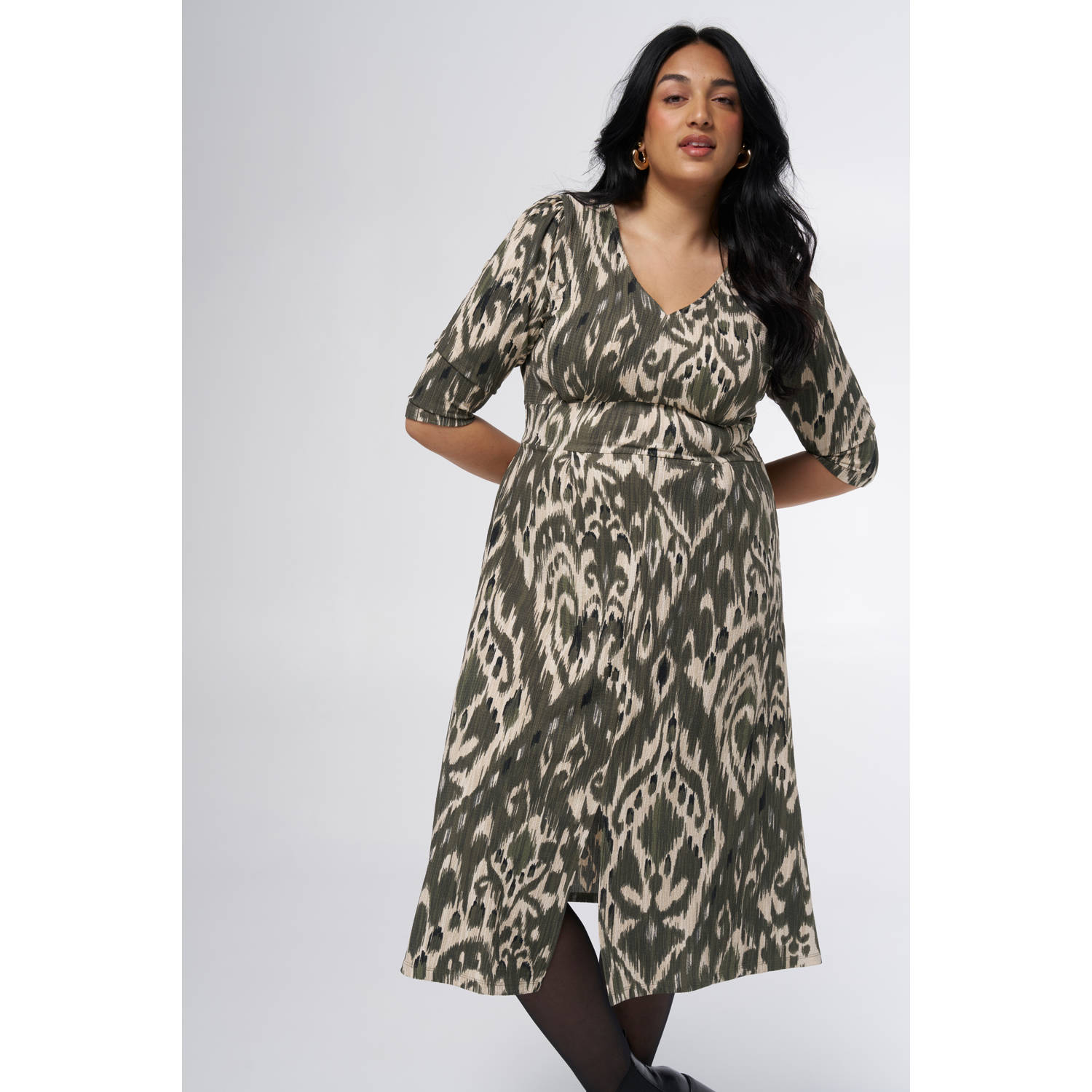 MS Mode midi jurk kaki