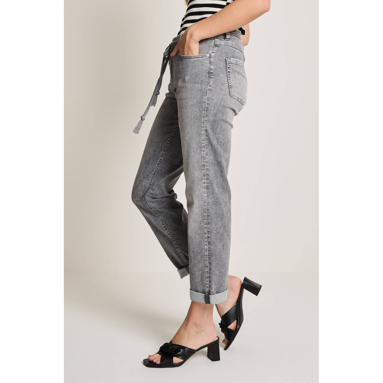 Para Mi high waist loose fit jeans grey denim