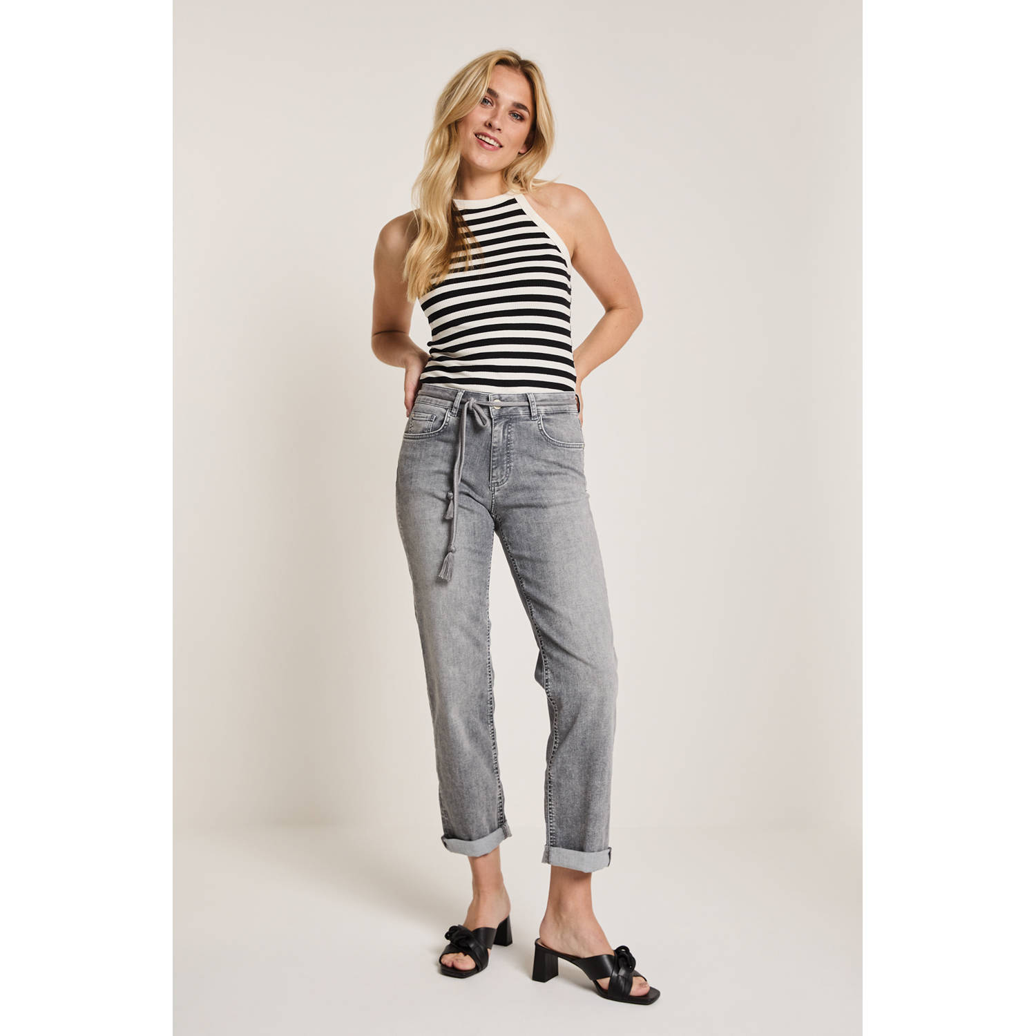 Para Mi high waist loose fit jeans grey denim
