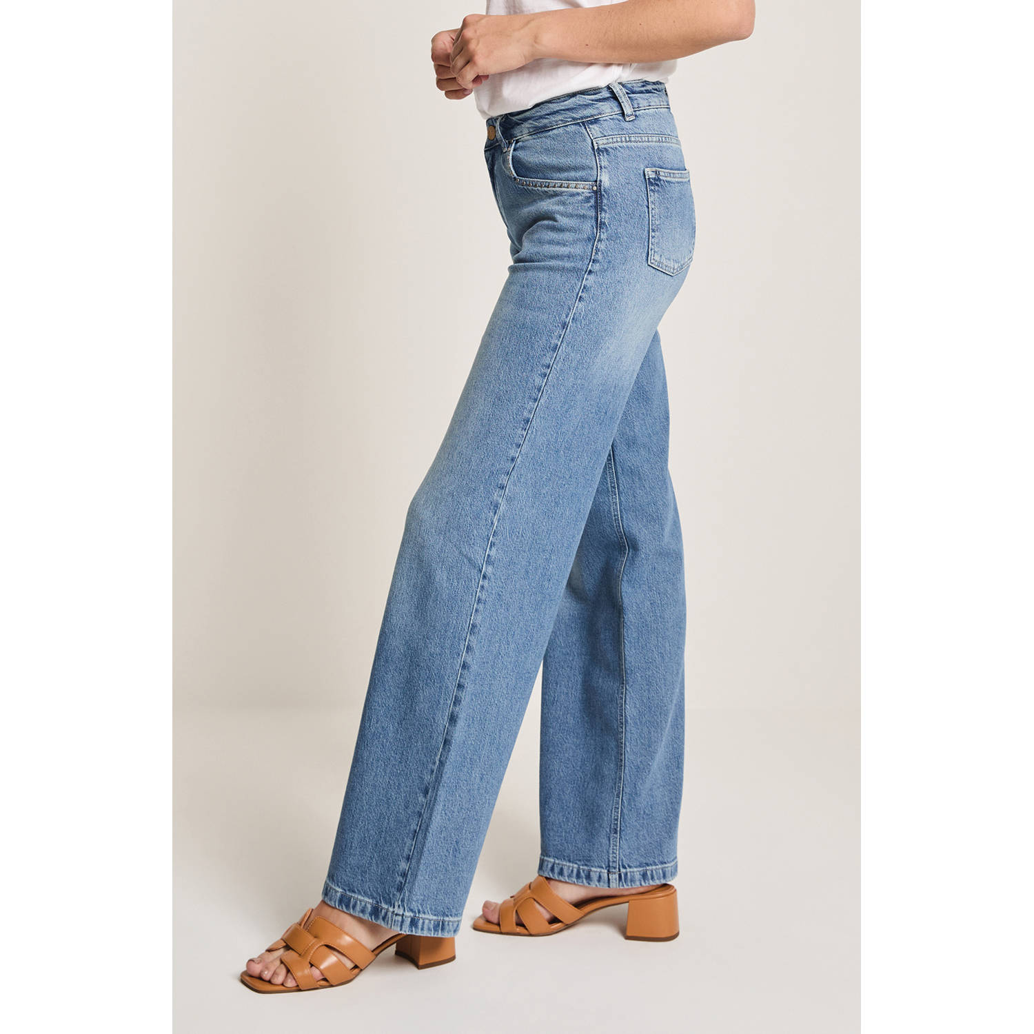 Para Mi high waist wide leg jeans medium blue denim