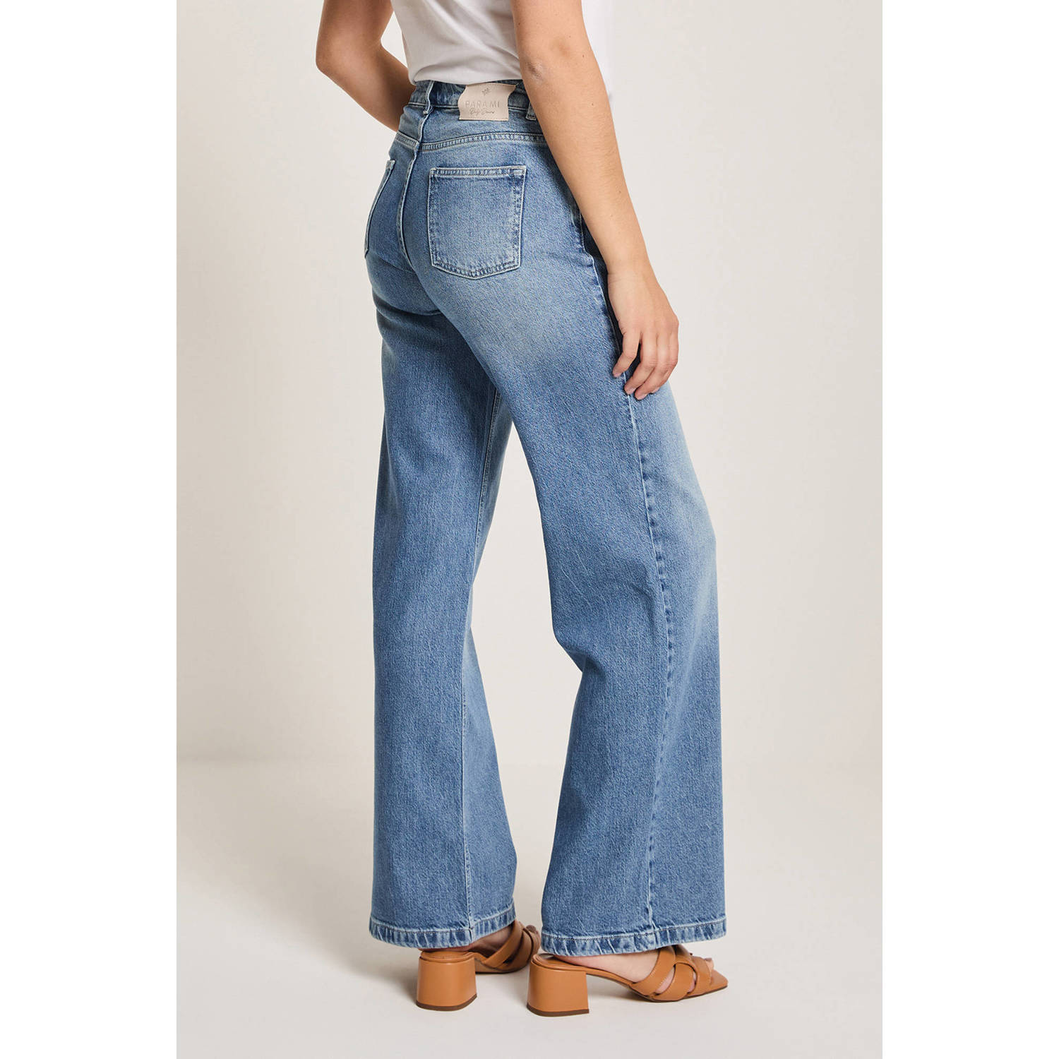 Para Mi high waist wide leg jeans medium blue denim