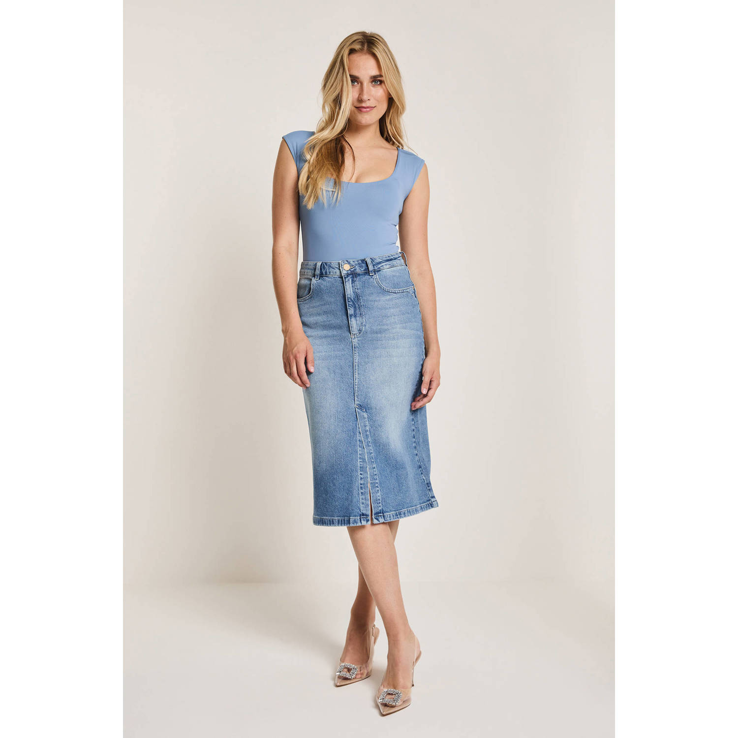 Para Mi spijkerrok medium blue denim