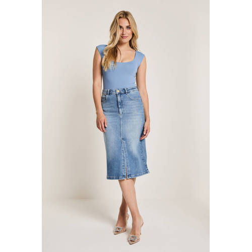 Para Mi spijkerrok medium blue denim afbeelding