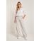 Para Mi wide leg high waist casual broek lichtgrijs