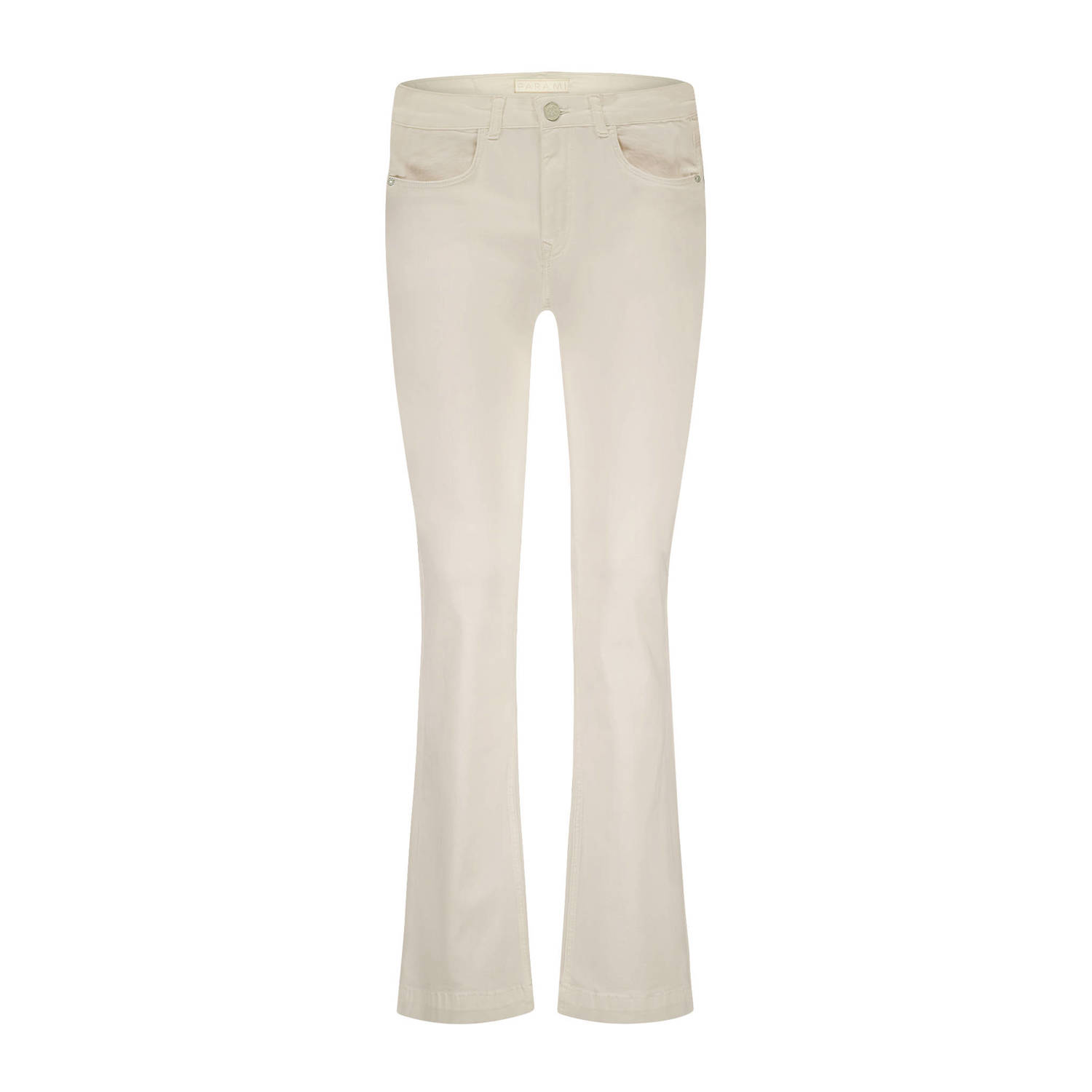 Para Mi flared high waist broek crème