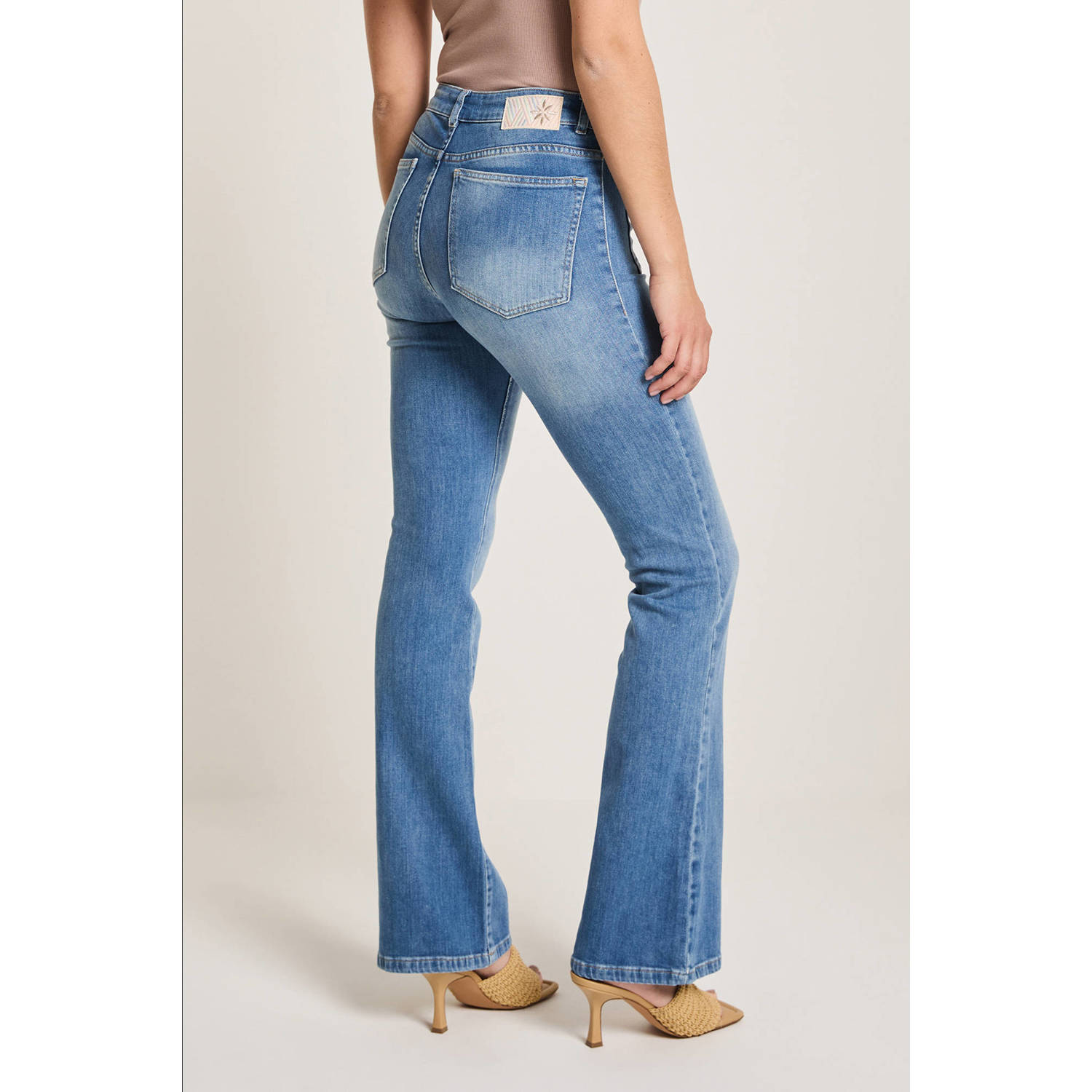 Para Mi high waist flared jeans medium blue denim