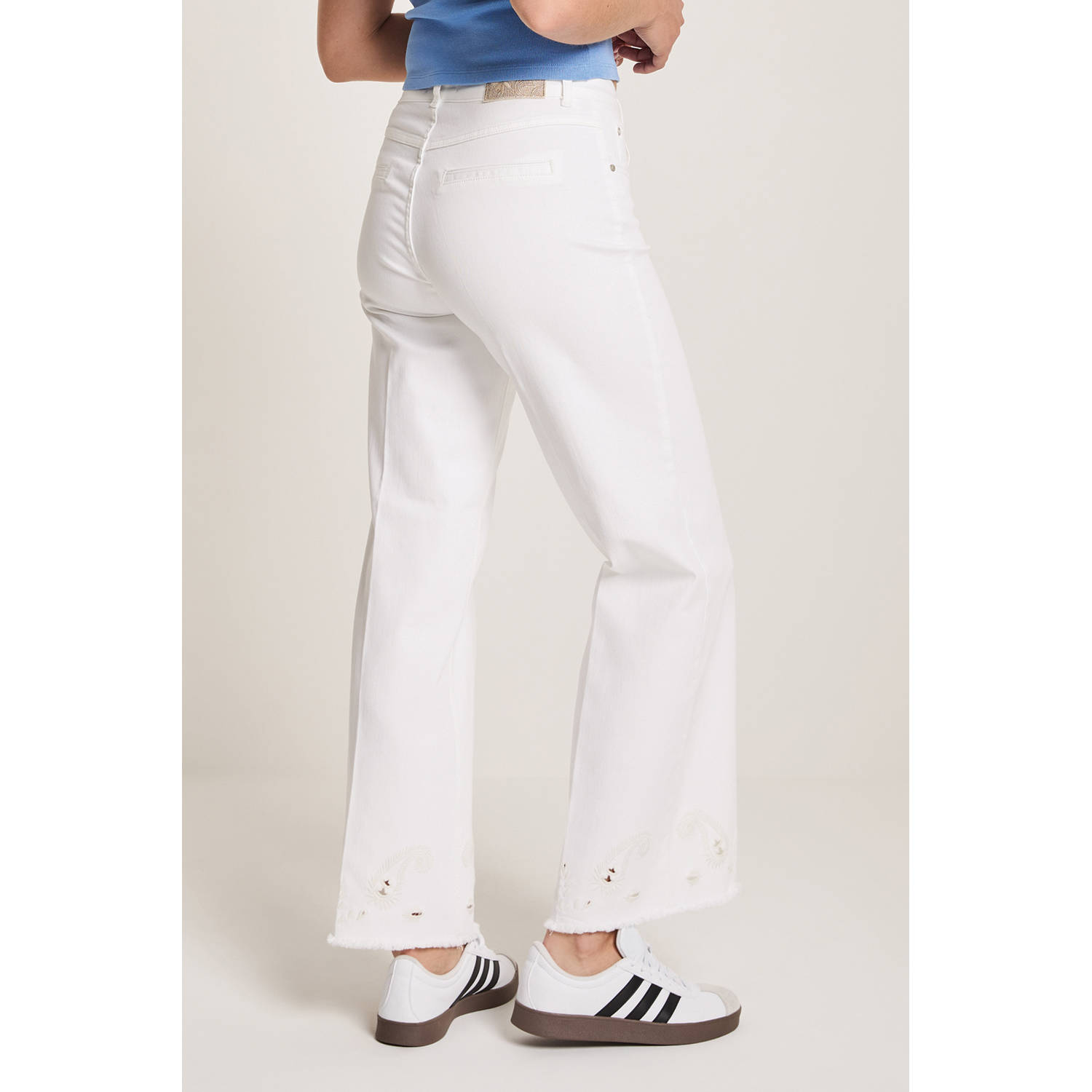 Para Mi wide leg high waist broek ecru ajour